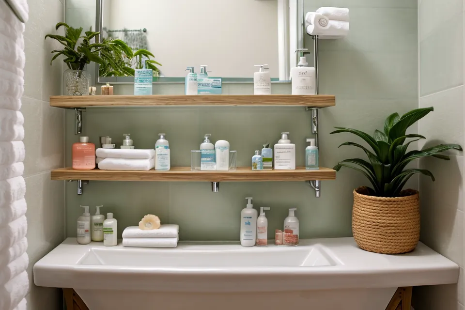 Preventative care essentials — toothbrush, floss, and probiotic lozenge container lined up on a counter